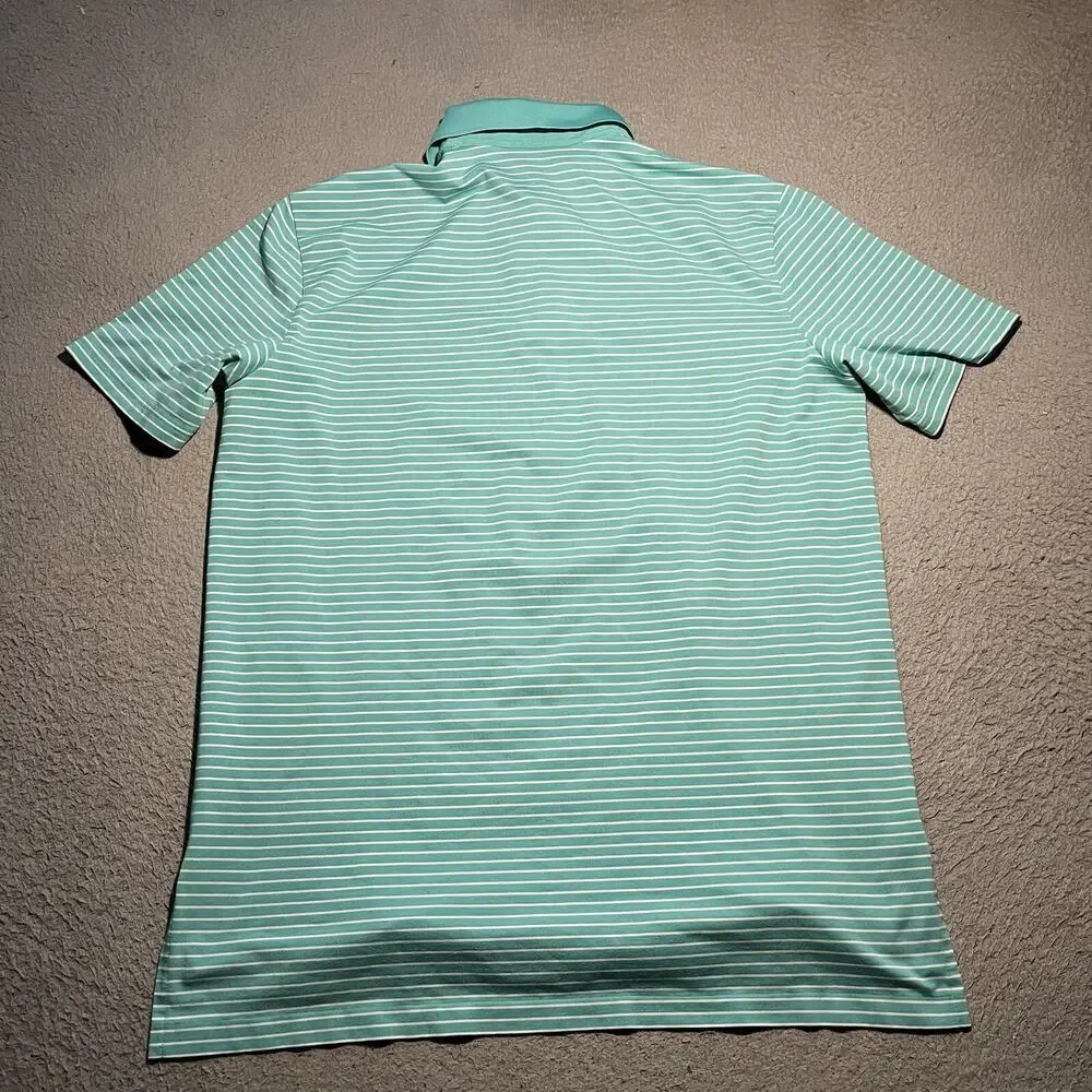Ralph Lauren Golf Polo Short Sleeve Shirt Mens Large Teal Stripe Performance